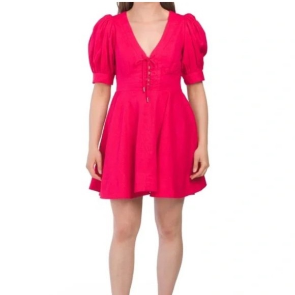 House of Harlow 1960 Puff Sleeve Pink Mini Dress. Size 0 - Picture 4 of 11